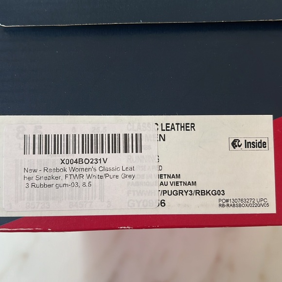 NIB Reebok Women’s Classic Leather Sneaker in size 8.5 - Picture 4 of 4